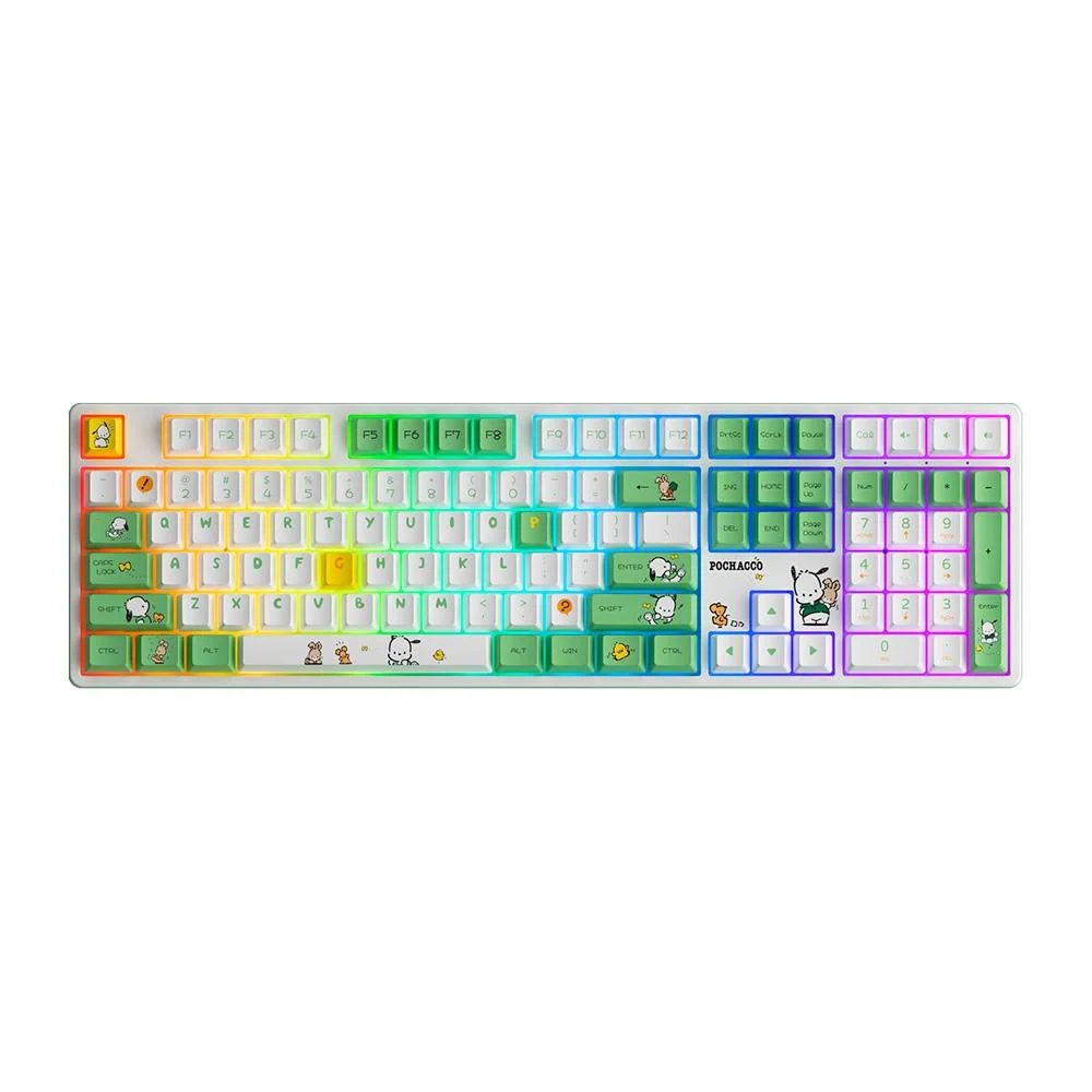Teclado Gamer Mecânico Akko 5108B Plus Pochacco RGB Switch Cream Yellow V3 Pro ANSI