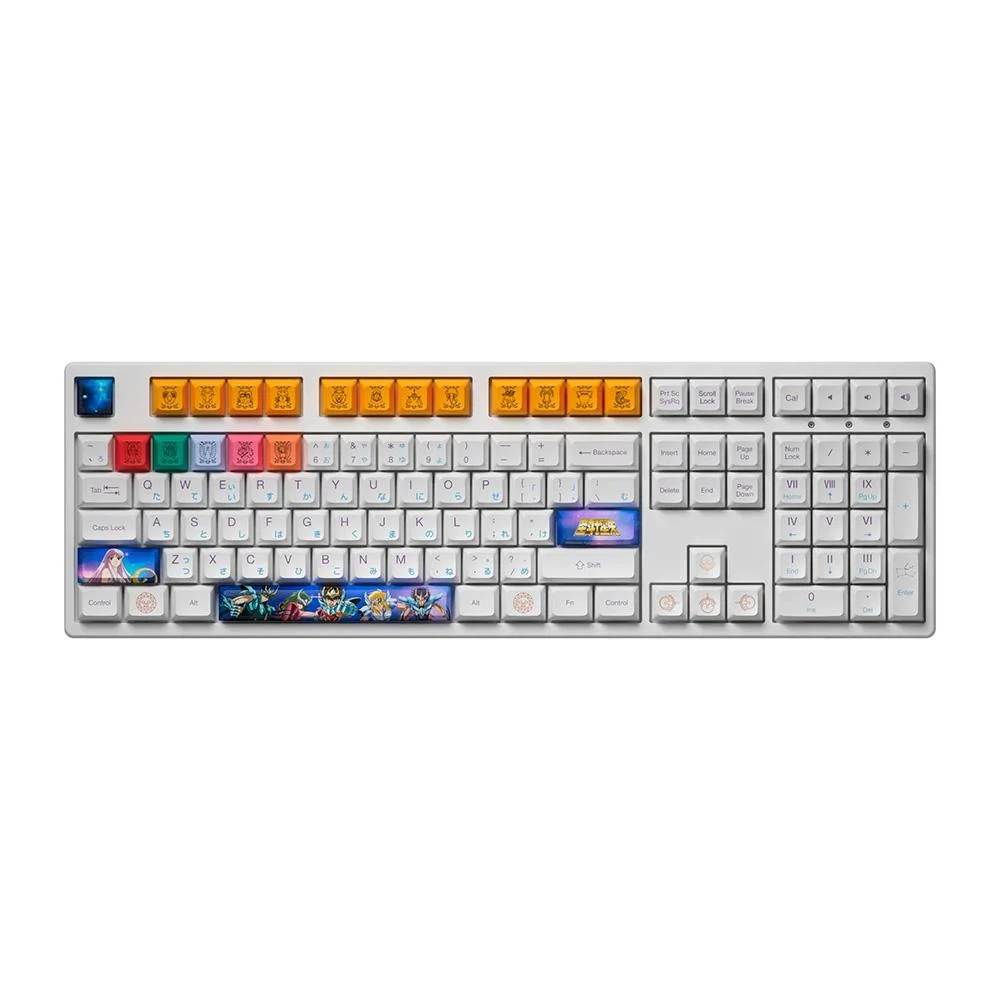 Teclado Gamer Mecânico Akko 3108V2 Saint Seiya Switch CS Ocean Blue ANSI Branco