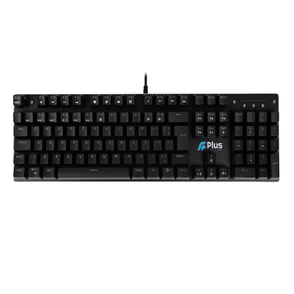 Teclado Gamer Mecânico Aplus Tech Khan Rainbow Switch Outemu Blue ABNT2 Preto AP-KB-3992
