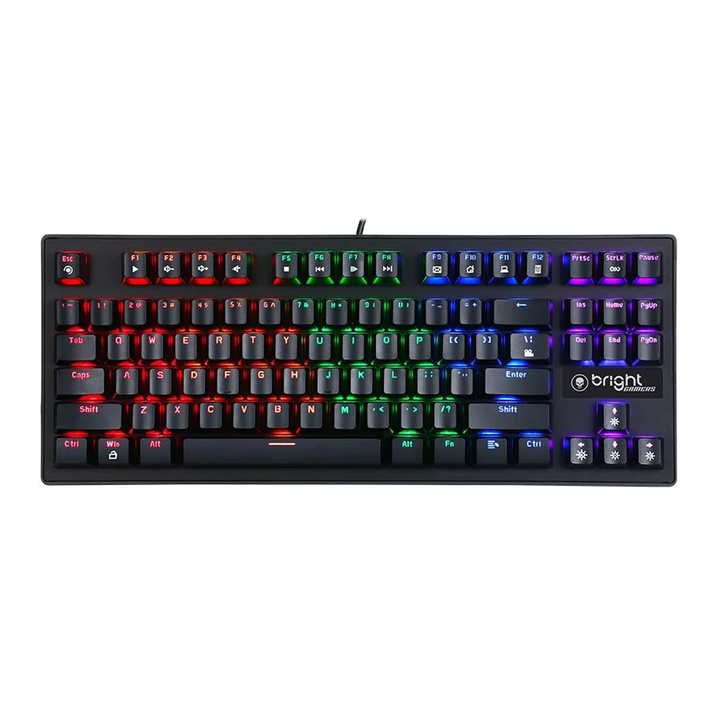 Teclado Gamer Mecânico Bright GTC559 LED Rainbow Switch Blue Anti-Ghosting Layout US