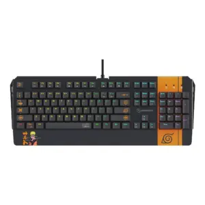 Teclado Gamer Mecânico Checkpoint KX-500 Naruto Leaf Ninja RGB Switch Red Anti-Ghosting Preto e Laranja NA-KB-1001 Teclado Gamer Mecânico Checkpoint KX-500 Naruto Leaf Ninja RGB Switch Red Anti-Ghosting Preto e Laranja NA-KB-1001