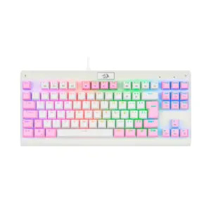 Teclado Gamer Mecânico Redragon Dark Avenger RGB Switch Brown Rosa e Branco K568WP Teclado Gamer Mecânico Redragon Dark Avenger RGB Switch Brown Rosa e Branco K568WP