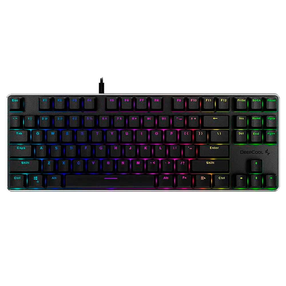 Teclado Gamer Mecânico Deepcool KB500 TKL RGB Switch Red Layout US Preto R-KB500-BKAN4A-G