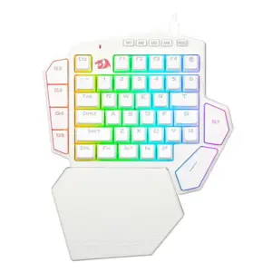 Teclado Gamer Mecânico Redragon Ditix RGB Switch Blue Teclas Programáveis Apoio de Pulso Branco K601W-RGB Teclado Gamer Mecânico Redragon Ditix RGB Switch Blue Teclas Programáveis Apoio de Pulso Branco K601W-RGB