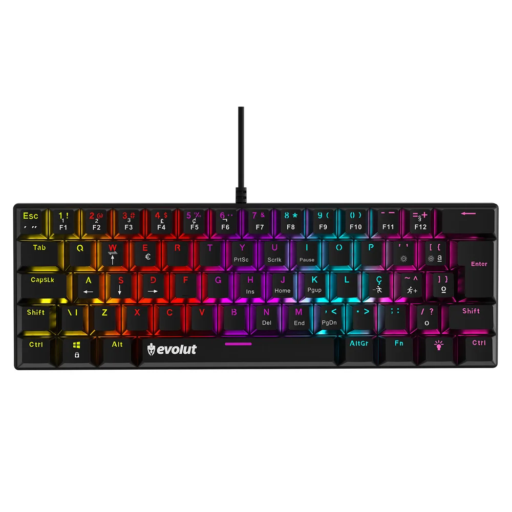 Teclado Gamer Mecânico Evolut Cypher RGB Switch Brown ABNT2 EG223