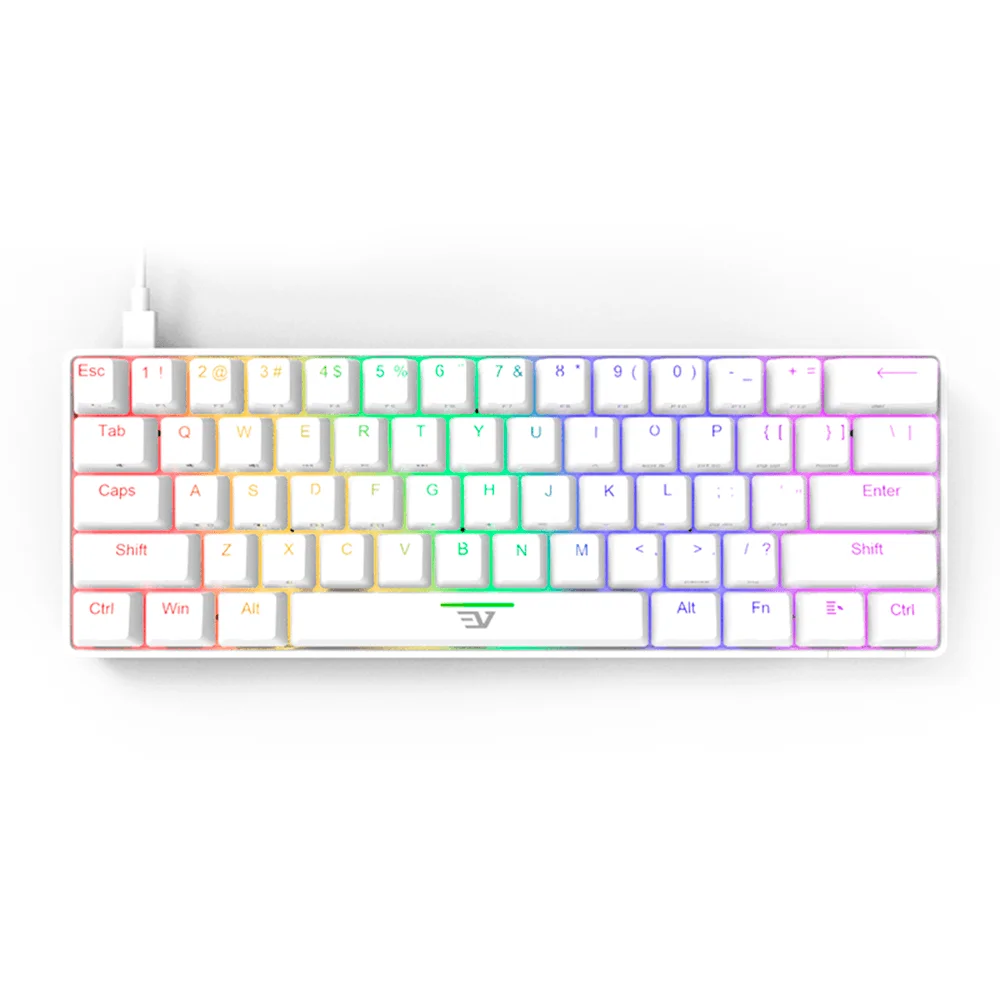 Teclado Gamer Mecânico Evzen Elite NinexT Panzer Mini Branco