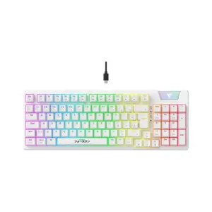Teclado Gamer Mecânico Force One Yari RGB Hotswap Switch Gateron Amarelo Keycap Personalizável Branco FR.TC.YA.01 Teclado Gamer Mecânico Force One Yari RGB Hotswap Switch Gateron Amarelo Keycap Personalizável Branco FR.TC.YA.01