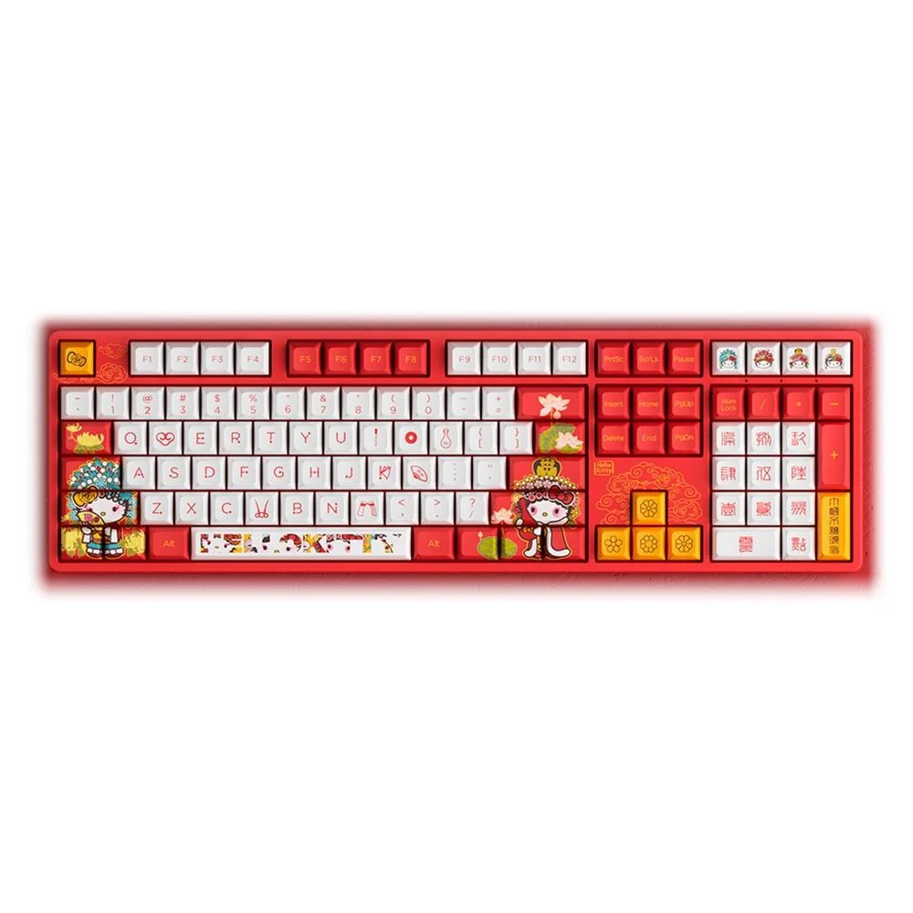 Teclado Gamer Mecânico Akko 5108S Hello Kitty Peking Opera RGB Switch Akko Sakura ANSI Vermelho 6925758618212