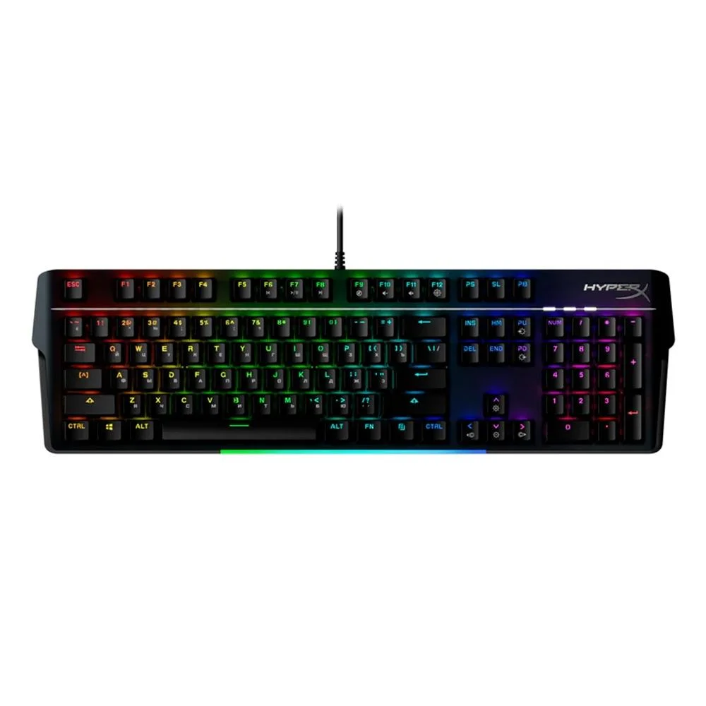 Teclado Gamer Mecânico HyperX Alloy MKW100 RGB Switch Red Full-Size Layout US Preto 4P5E1AA#ABA