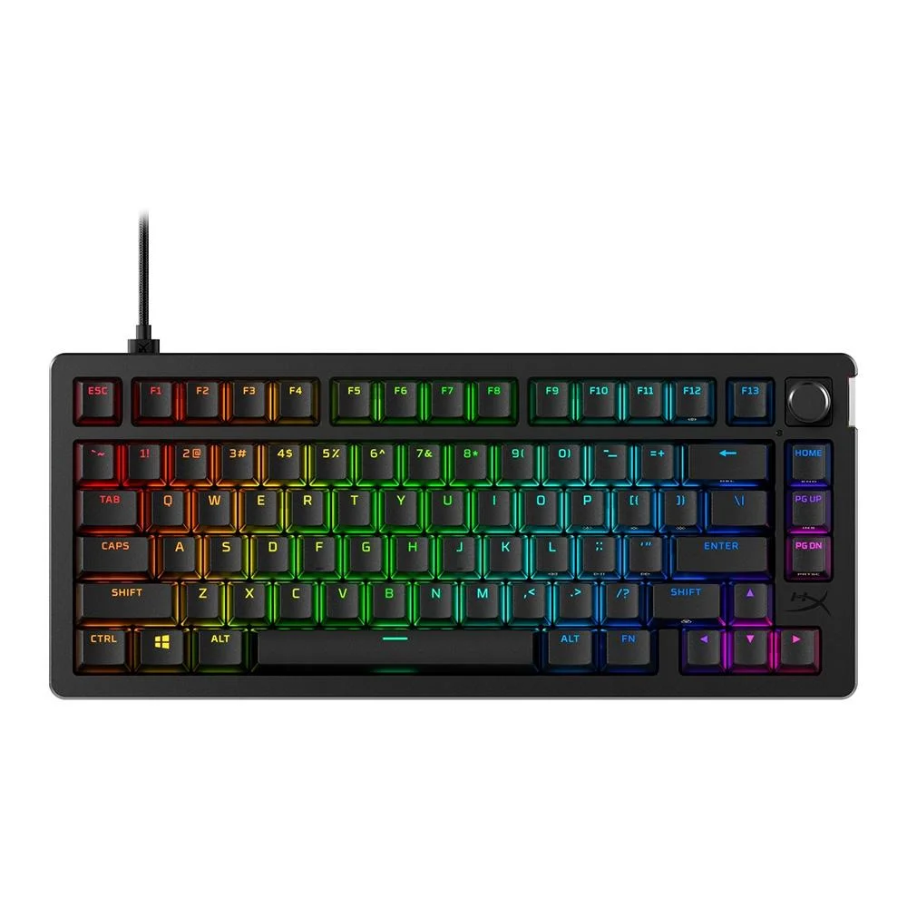 Teclado Gamer Mecânico HyperX Alloy Rise 75% RGB Switch Linear Anti-Ghosting Preto 7G7A4AA