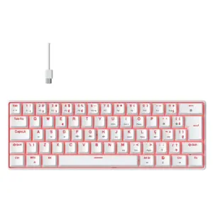 Teclado Gamer Mecânico Hyrax Thunder HCK61 LED Vermelho Switch Blue Anti-Ghosting ABNT2 Branco HCK61W-BLUE-LED Teclado Gamer Mecânico Hyrax Thunder HCK61 LED Vermelho Switch Blue Anti-Ghosting ABNT2 Branco HCK61W-BLUE-LED