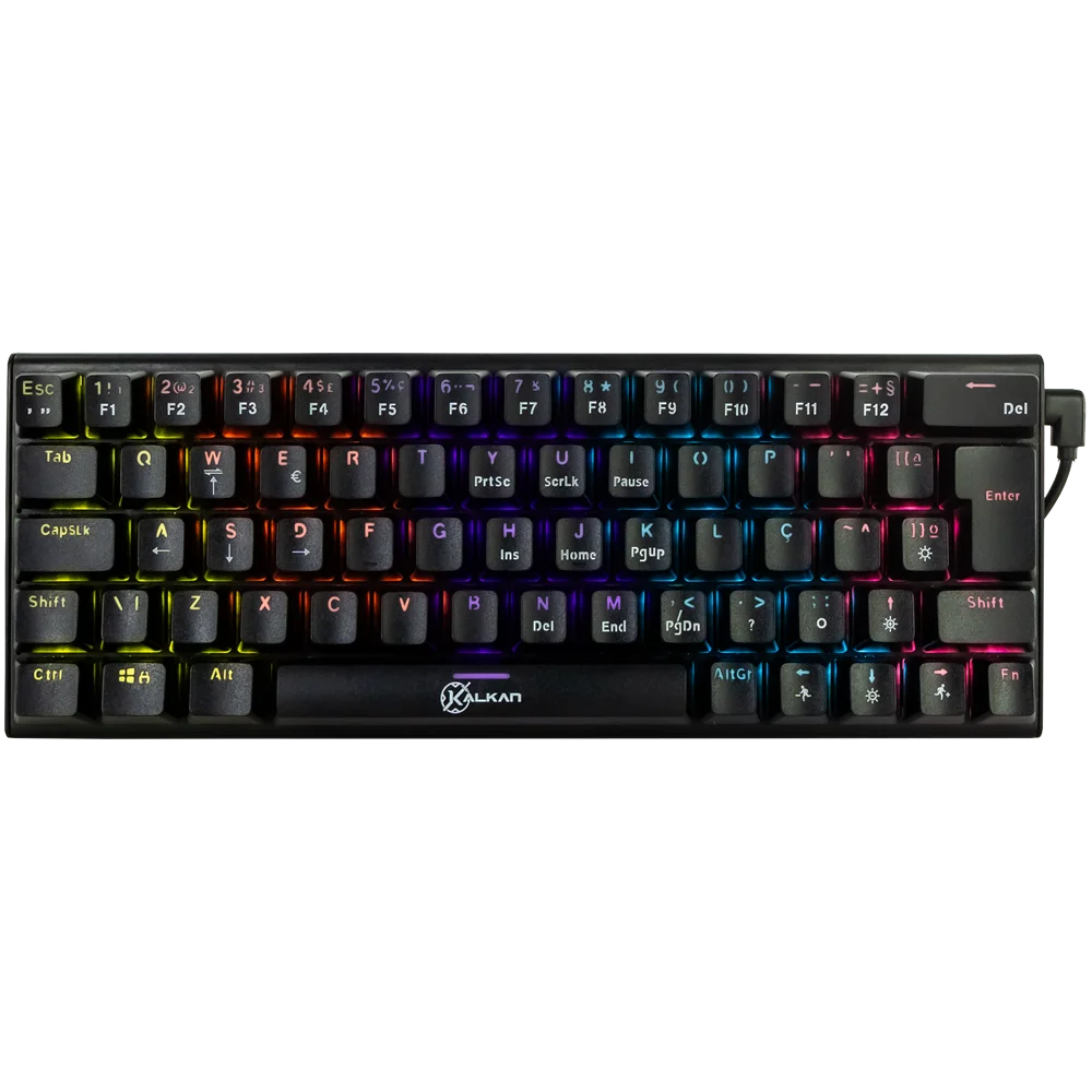 Teclado Gamer Mecânico Kalkan Loki 60% Rainbow Switch Brown