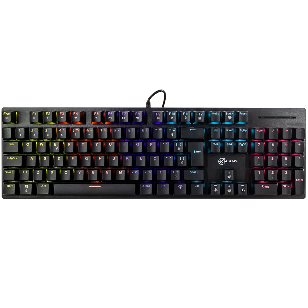 Teclado Gamer Mecânico Kalkan Loki Full-Size Rainbow Switch Brown