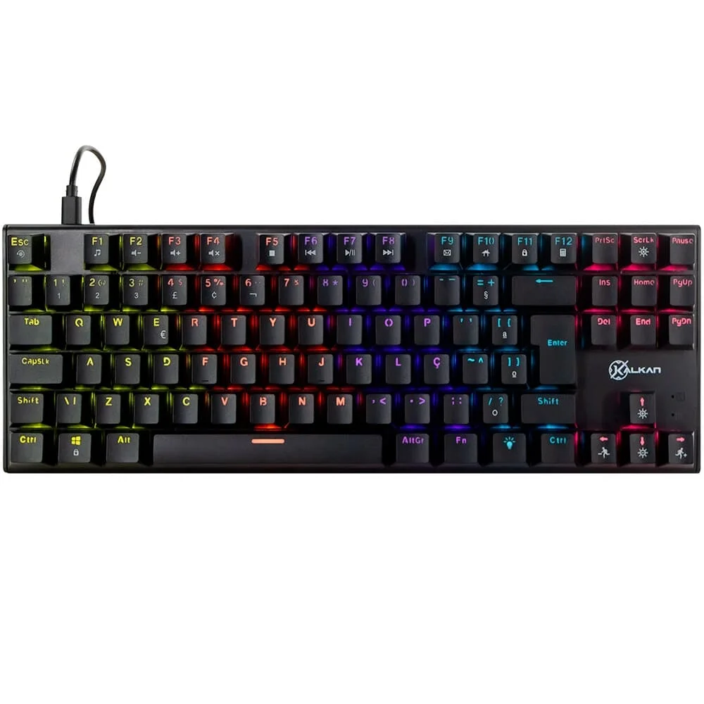Teclado Gamer Mecânico Kalkan Loki TKL Rainbow Switch YH Brown ABNT2 Preto KLK00014