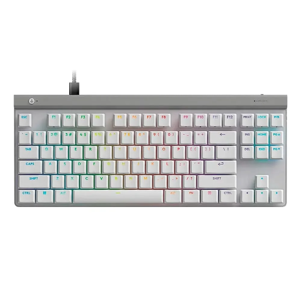 Teclado Gamer Mecânico Logitech G515 TKL RGB Lightsync Switch GL Brown Tactile Branco 920-012869