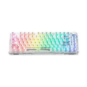 Teclado Gamer Mecânico Machenike K500F-B81 Crystal 75% Hotswappable Switch Crystal Tátil Branco Transparente JJ02GR005 Teclado Gamer Mecânico Machenike K500F-B81 Crystal 75% Hotswappable Switch Crystal Tátil Branco Transparente JJ02GR005