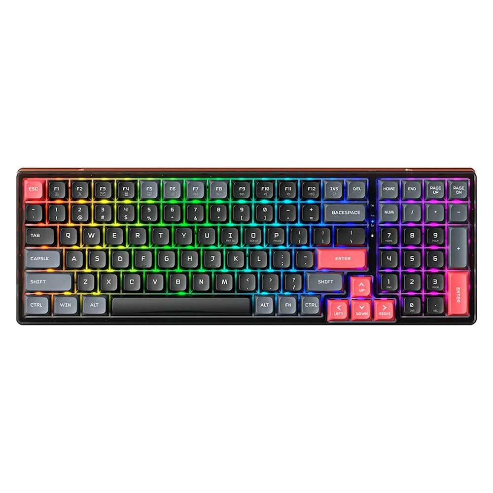 Teclado Gamer Mecânico Machenike K600-B100 Lite 90% RGB Hotswappable Switch Brown Preto JJ02G5000