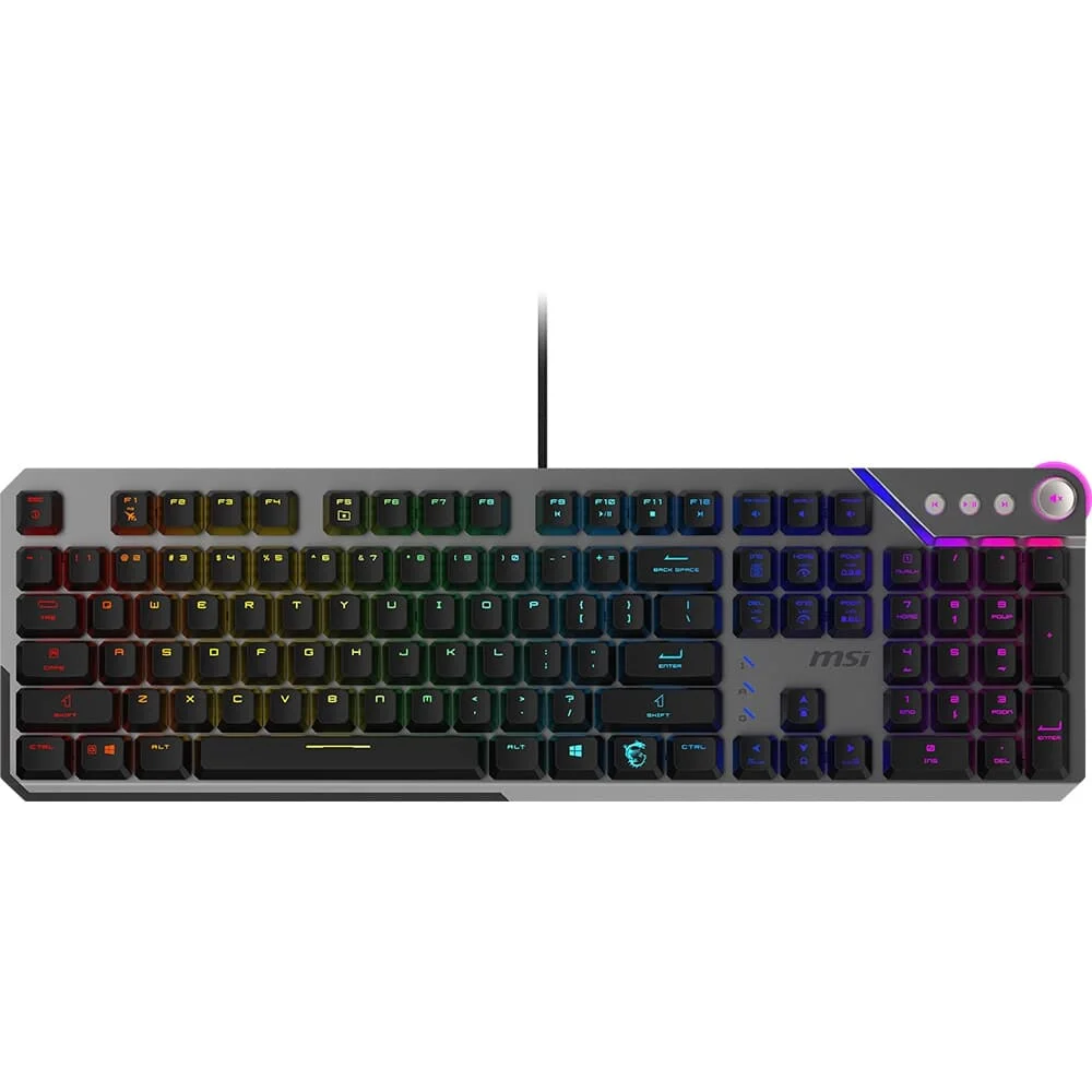 Teclado Gamer Mecânico MSI Strike 600 RGB Switch Silencioso Layout US Preto