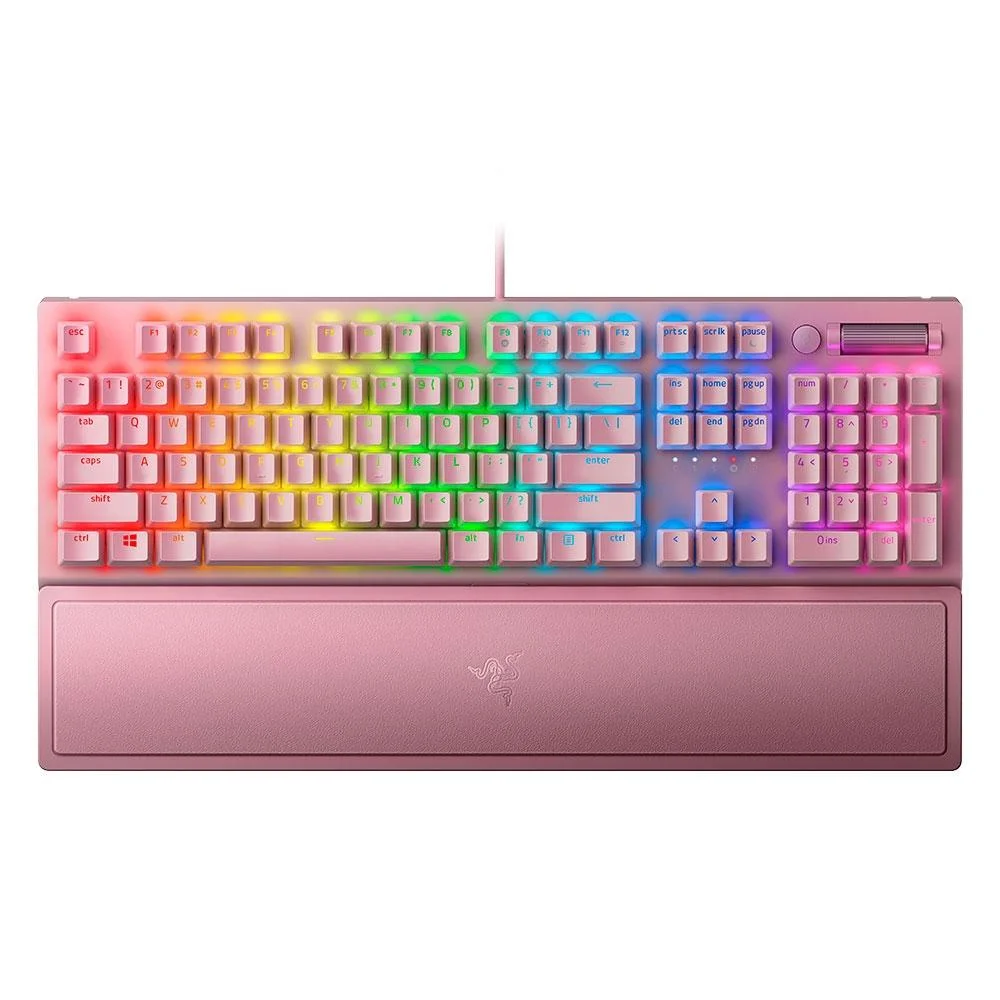 Teclado Gamer Mecânico Razer BlackWidow V3 Chroma Switch Green Layout US Quartz Rosa RZ03-03541800-R3M1