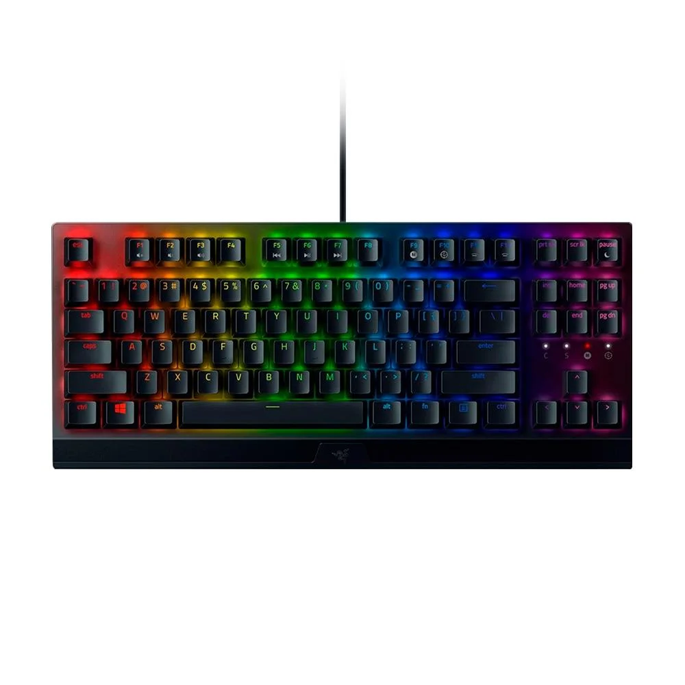 Teclado Gamer Mecânico Razer BlackWidow V3 Tenkeyless Chroma RGB Switch Yellow Layout US Preto RZ03-03491800-R3M1