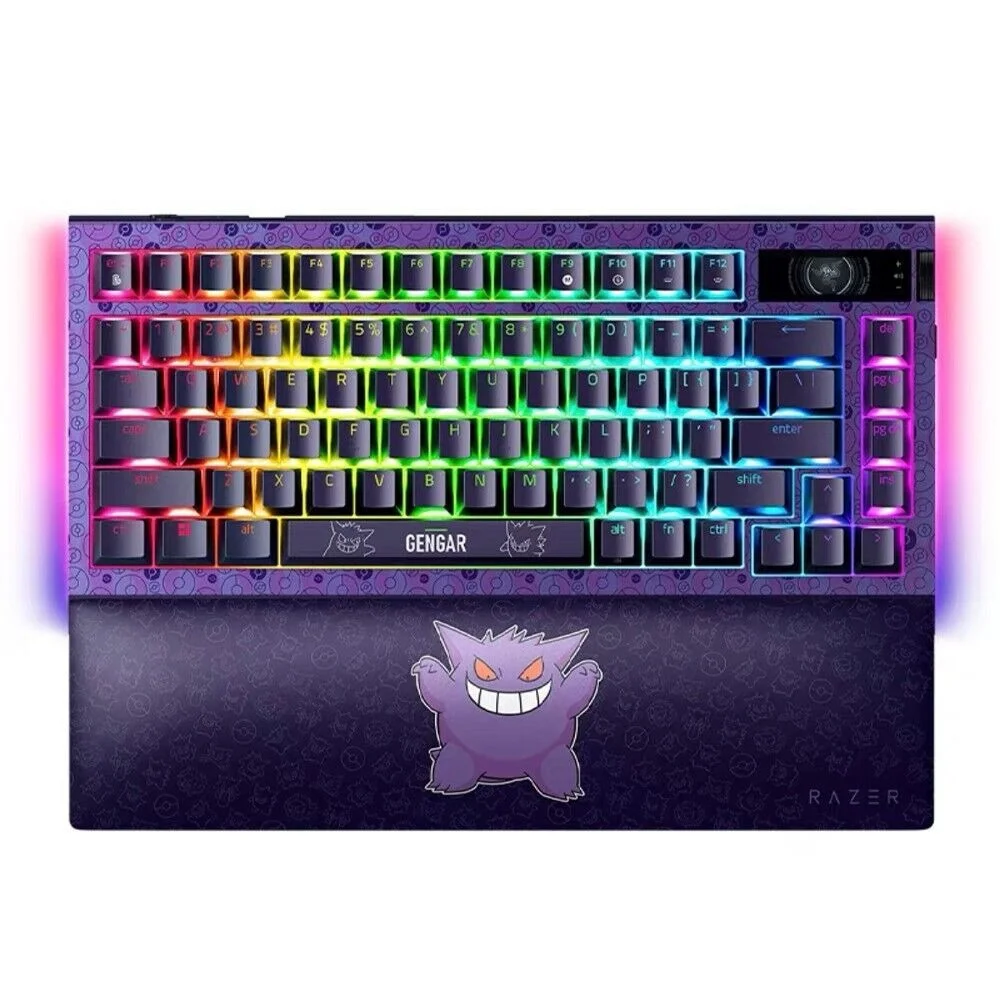 Teclado Gamer Mecânico Razer Blackwidow V4 Pro 75% Gengar Edition RGB ANSI