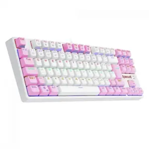 Teclado Gamer Mecânico Redragon Daksa Rainbow Switch Blue Removível ABNT2 Branco e Rosa Teclado Gamer Mecânico Redragon Daksa Rainbow Switch Blue Removível ABNT2 Branco e Rosa