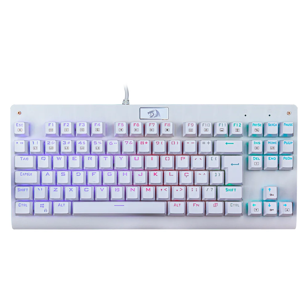 Teclado Gamer Mecânico Redragon Dark Avenger RGB Switch Outemu Blue ABNT2 Branco K568W-RGB (BLUE)