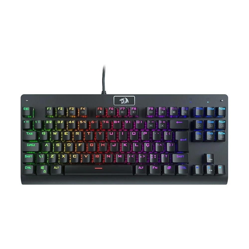 Teclado Gamer Mecânico Redragon Dark Avenger LED Rainbow Switch Outemu Blue ABNT2 K568R