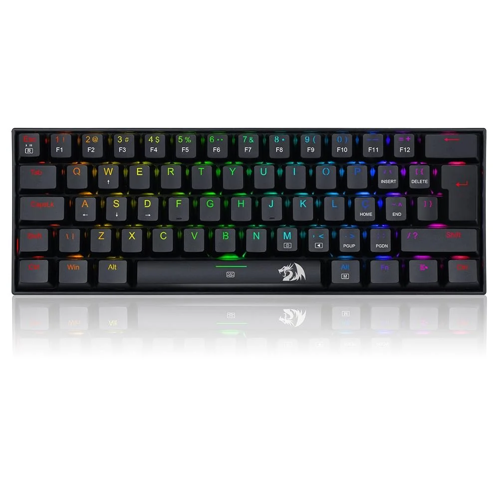 Teclado Gamer Mecânico Redragon Dragonborn RGB Switch Brown Preto K630RGB-1