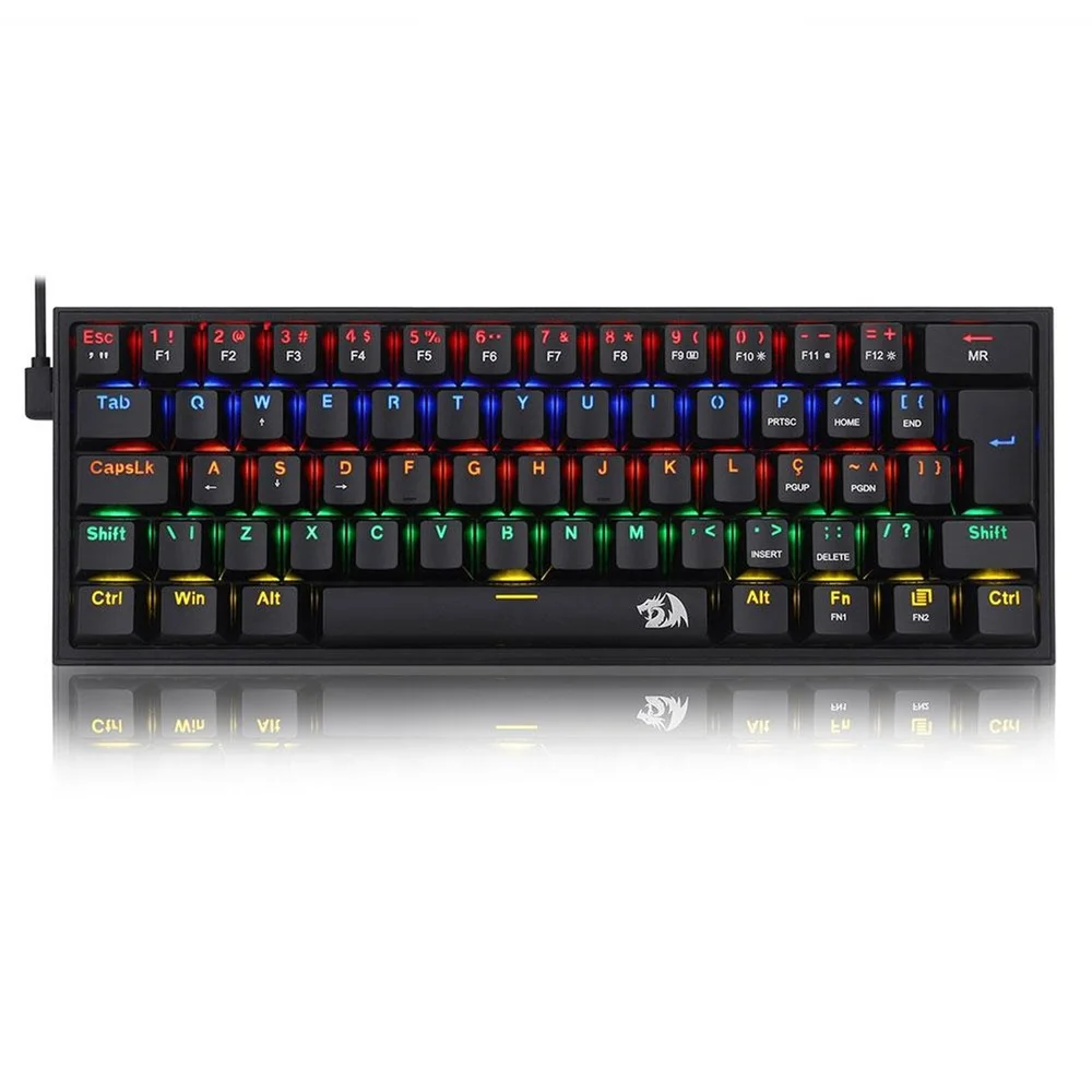 Teclado Gamer Mecânico Redragon Fizz LED Rainbow Switch Blue