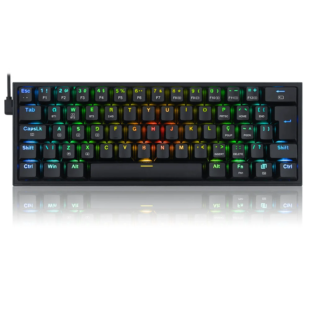 Teclado Gamer Mecânico Redragon Fizz Pro RGB Switch Brown Preto K616-RGB-B