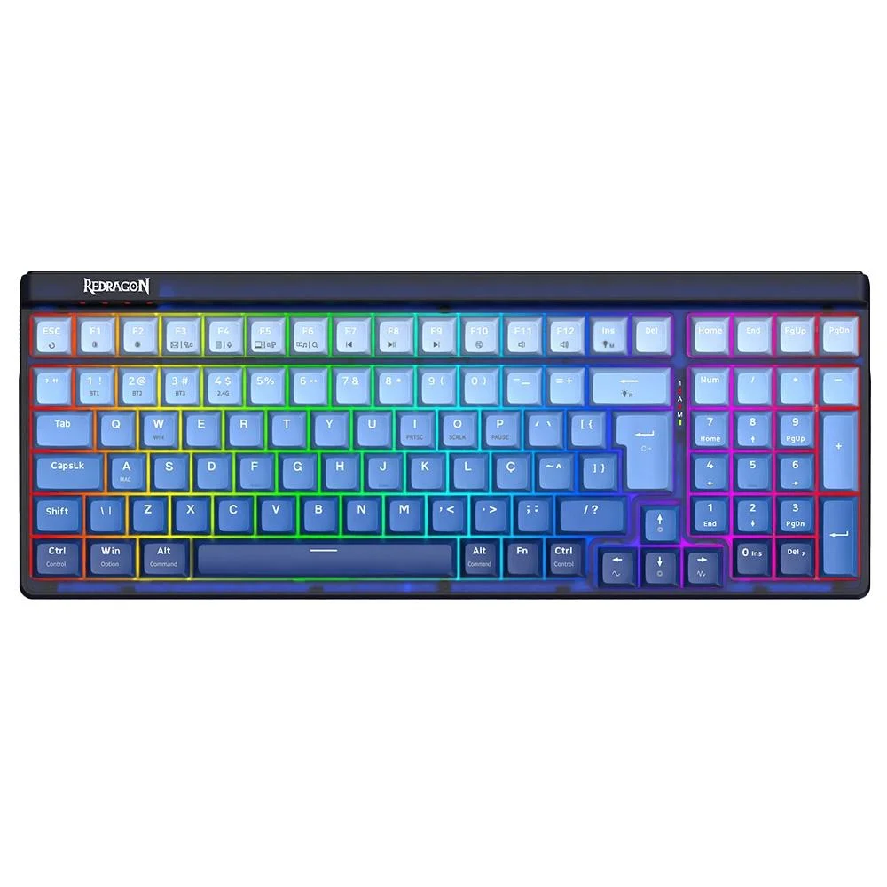 Teclado Gamer Mecânico Redragon Garen Pro RGB Switch Roxo ABNT2 Azul K656WB-RGB-PRO (PT-PURPLE)