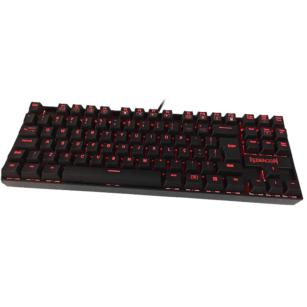 Teclado Mecânico Redragon Kumara Gamer RGB Switch Black ABNT2 Vermelho K552-2