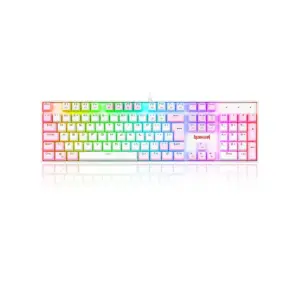 Teclado Gamer Mecânico Redragon Mitra Full-Size RGB N-Key Rollover ABNT2 Branco e Rosa K551WP-RGB PT-BLUE Teclado Gamer Mecânico Redragon Mitra Full-Size RGB N-Key Rollover ABNT2 Branco e Rosa K551WP-RGB PT-BLUE