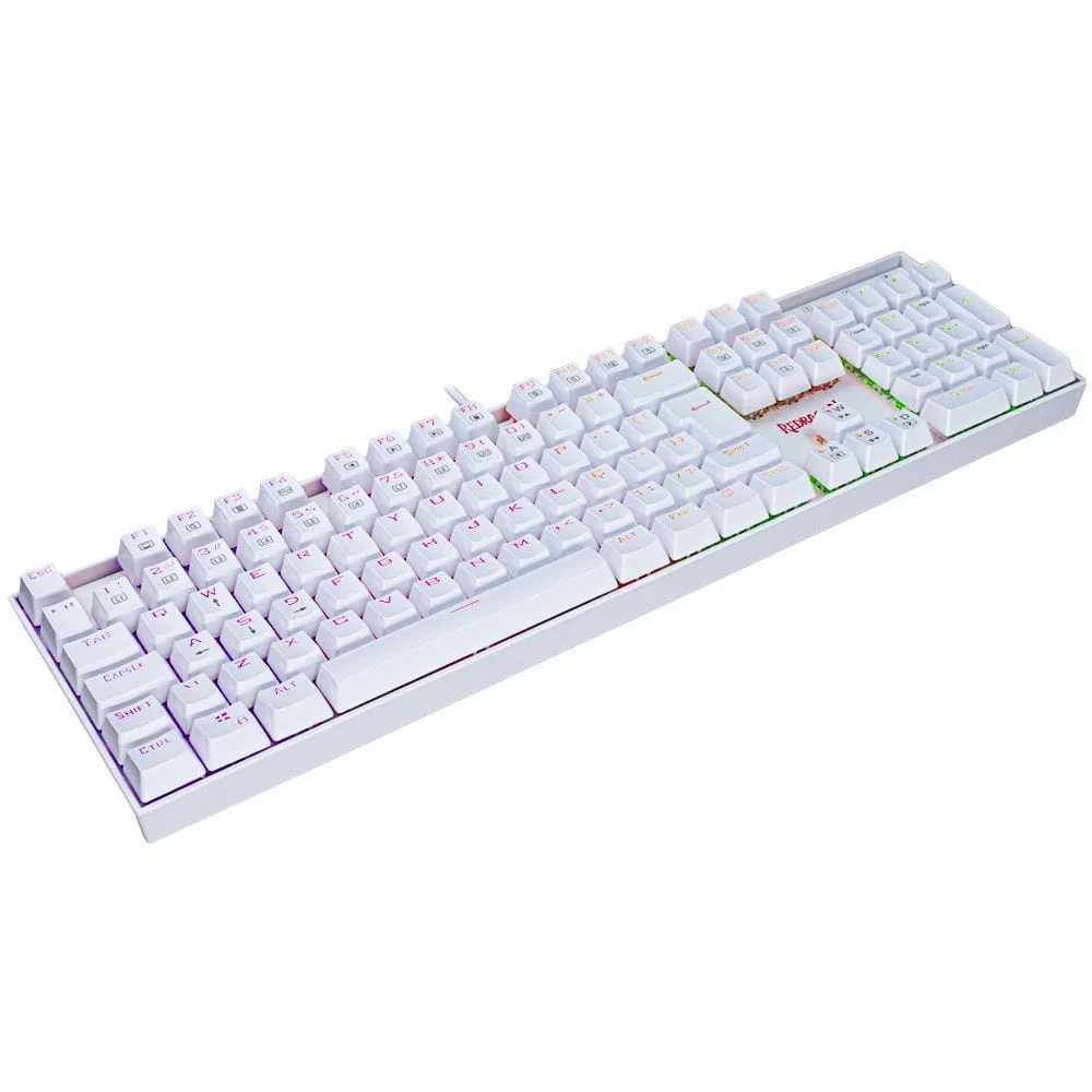 Teclado Gamer Mecânico Redragon Mitra RGB Switch Black Branco