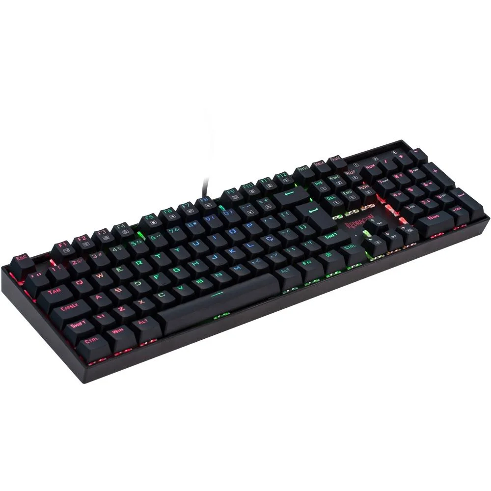 Teclado Gamer Mecânico Redragon Mitra RGB Switch Outemu Blue ABNT2 Preto K551RGB-1 (PT-BLUE)