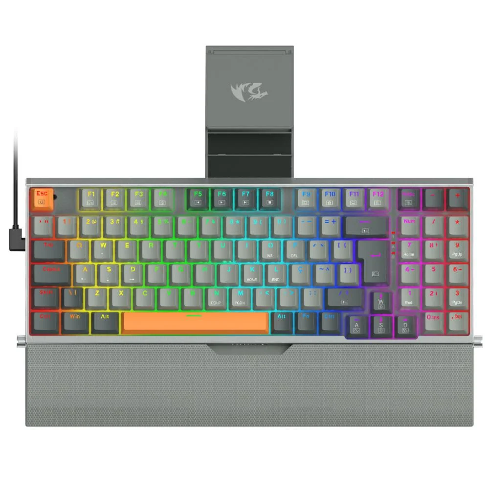 Teclado Gamer Mecânico Redragon Olaf RGB Switch Brown Dust-Proof ABNT2 K648GG-RGB