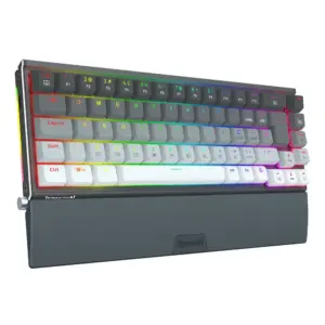 Teclado Gamer Mecânico Redragon Shaco RGB Switch Brown Preto e Cinza