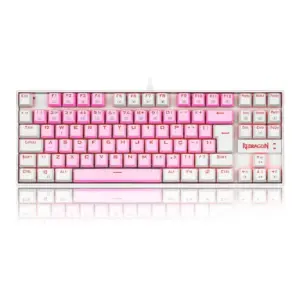 Teclado Gamer Mecânico Redragon Kumara Single Color Switch Blue ABNT2 Rosa e Branco K552PW (PT-BLUE) Teclado Gamer Mecânico Redragon Kumara Single Color Switch Blue ABNT2 Rosa e Branco K552PW (PT-BLUE)
