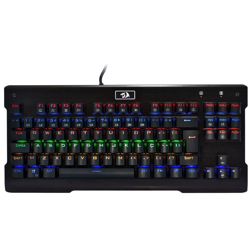 Teclado Gamer Mecânico Redragon Visnu Rainbow Switch Outemu Blue ABNT2 K561R-1 (BLUE)