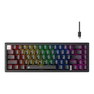 Teclado Gamer Mecânico Rise Mode GM1 Pro Mini 65% ARGB Switch Outemu Blue Preto RM-TCM-GM1P-BBLUE