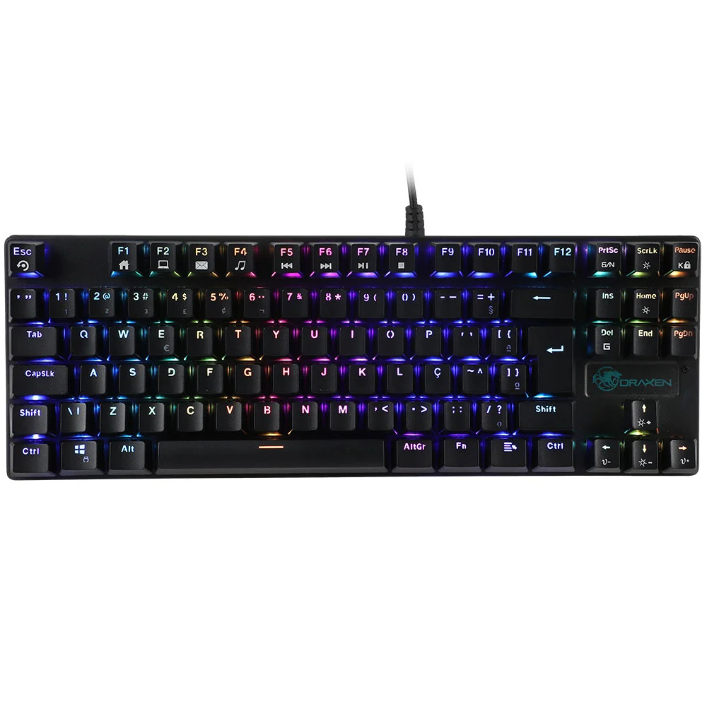 Teclado Gamer Mecânico Draxen RGB Switch Outemu Blue DN200