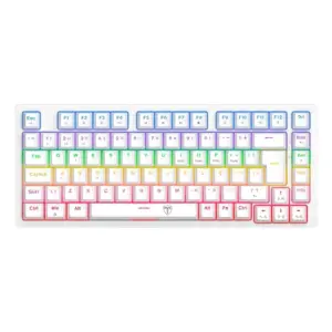 Teclado Gamer Mecânico T-Dagger Megatre RGB Switch Brown Dust-Proof ABNT2 Branco T-TGK326W-BR Teclado Gamer Mecânico T-Dagger Megatre RGB Switch Brown Dust-Proof ABNT2 Branco T-TGK326W-BR