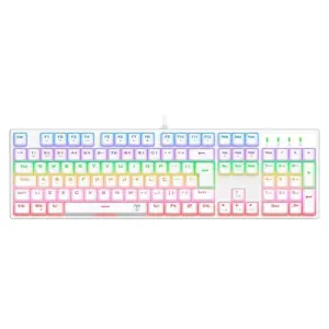 Teclado Gamer Mecânico T-Dagger Rebel Full-Size RGB Switch Brown Dust-Proof ABNT2 Branco T-TGK328W-BR Teclado Gamer Mecânico T-Dagger Rebel Full-Size RGB Switch Brown Dust-Proof ABNT2 Branco T-TGK328W-BR