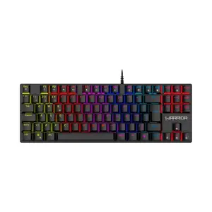 Teclado Gamer Mecânico Warrior Royal Cross TKL RGB Switch Blue ABNT2 Preto TC312 Teclado Gamer Mecânico Warrior Royal Cross TKL RGB Switch Blue ABNT2 Preto TC312