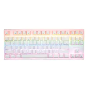 Teclado Gamer Mecânico OEX Wolf LED Rainbow Switch Outemu Brown Anti-Ghosting ABNT Branco TC605 Teclado Gamer Mecânico OEX Wolf LED Rainbow Switch Outemu Brown Anti-Ghosting ABNT Branco TC605