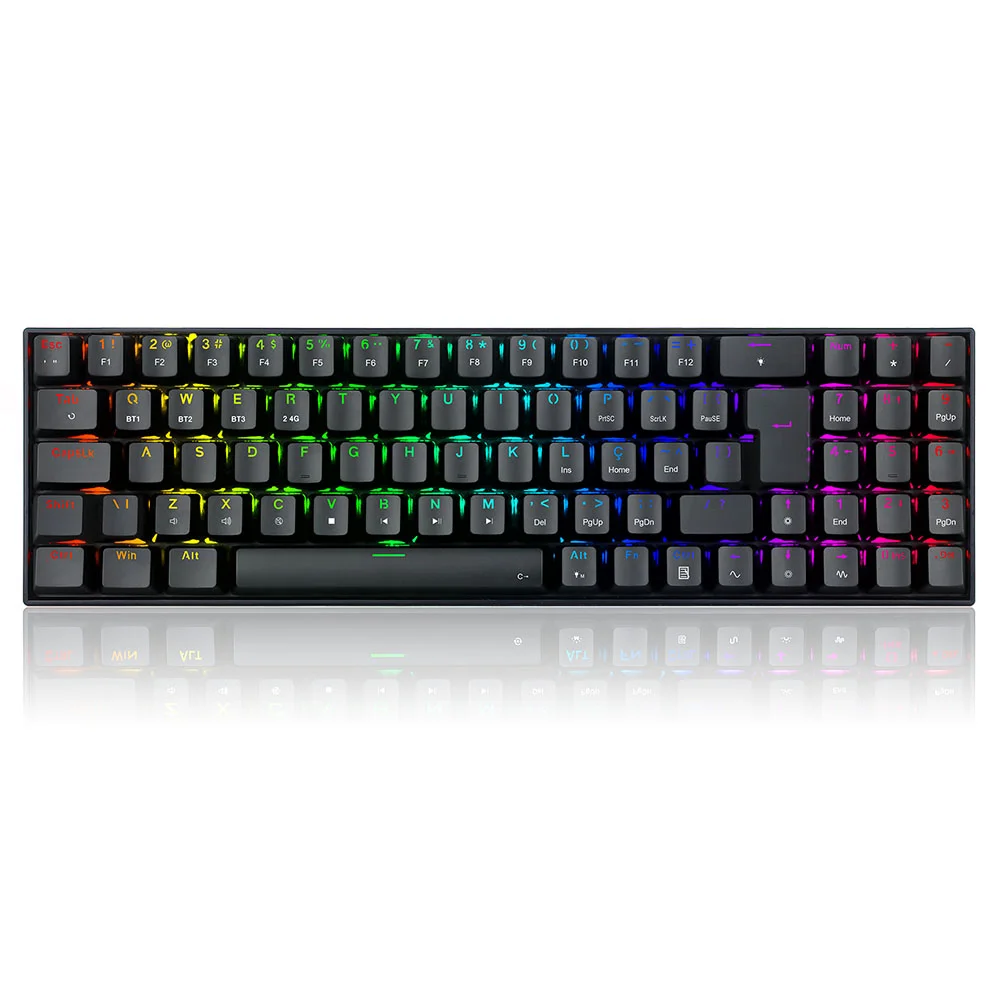 Teclado Gamer Mecânico Redragon Zed Pro RGB Switch Brown Preto K627P-WNS-B