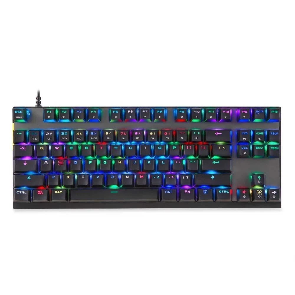 Teclado Gamer Mecânico Motospeed CK82 RGB Switch Blue Layout US Preto