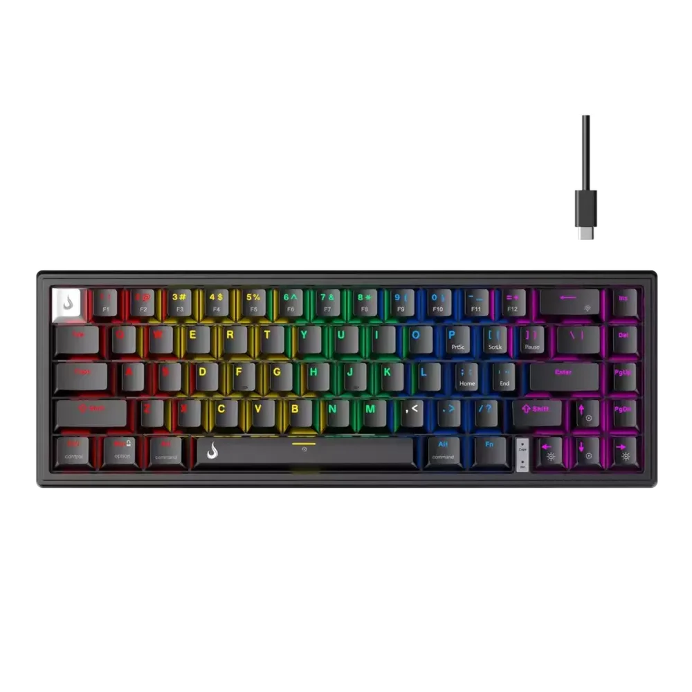 Teclado Gamer Mecânico Rise Mode GM1 Pro RGB Switch Outemu Brown Preto RM-TCM-GM1P-BBRO