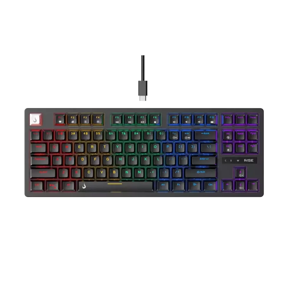 Teclado Gamer Mecânico Rise Mode GM2 Pro RGB Switch Outemu Red Preto RM-TCM-GM2-BRED